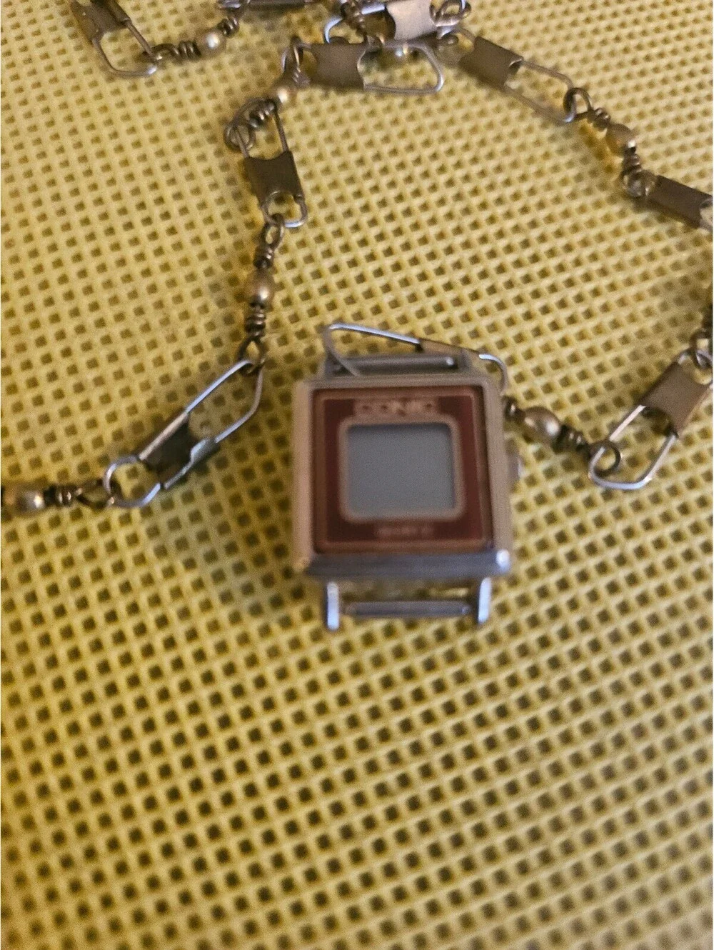 Linked necklace with small watch for Pendant - unknown origin - as shown
